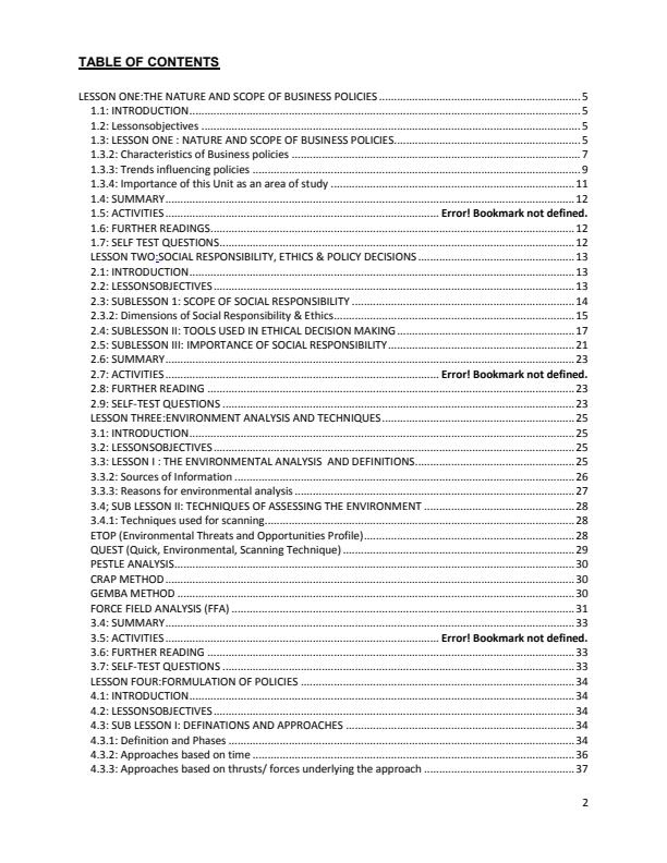 Page 2 – BBA 400: Business Policies and Decisions Notes – Kenyaplex