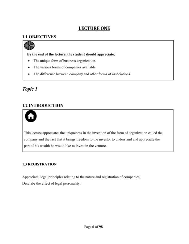 Page 2 – BBA 401: Company Law Notes – Kenyaplex