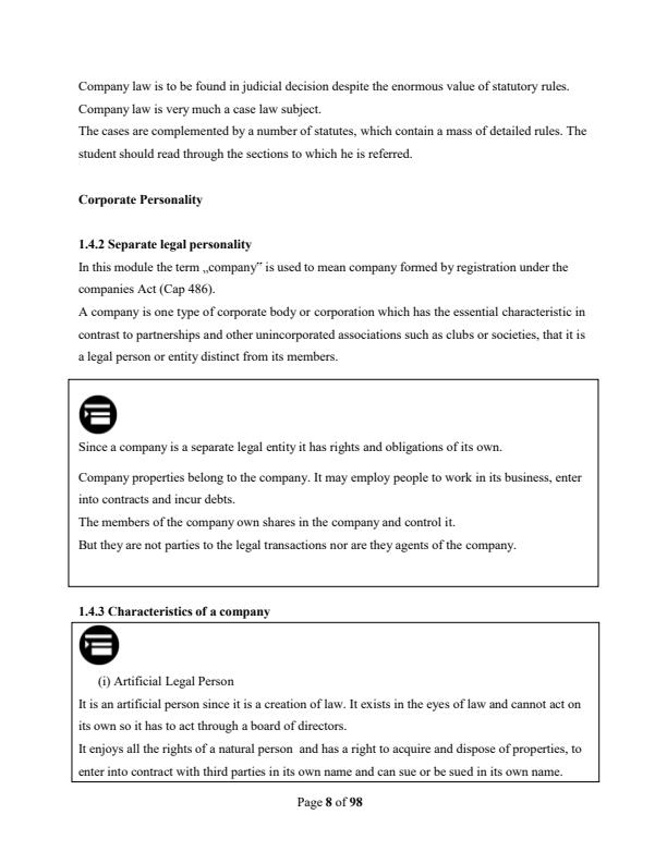 Page 4 – BBA 401: Company Law Notes – Kenyaplex