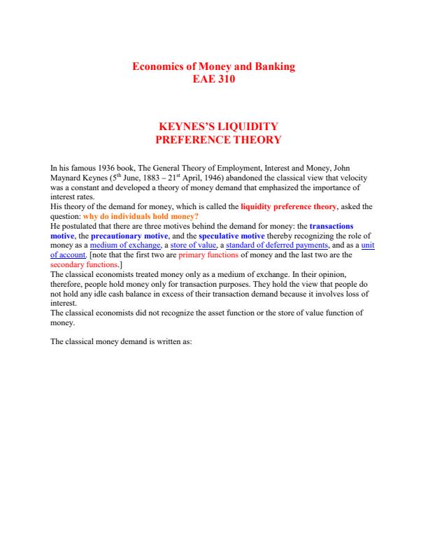 Theory of Liquidity Preference Definition: History, Example, and