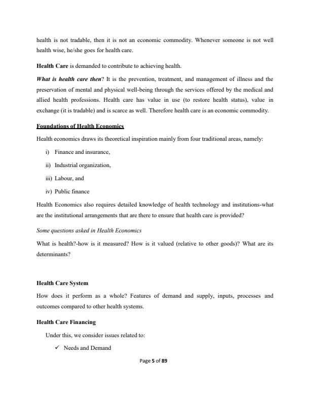 Page 2 – EAE 309: Health Economics Notes – Kenyaplex