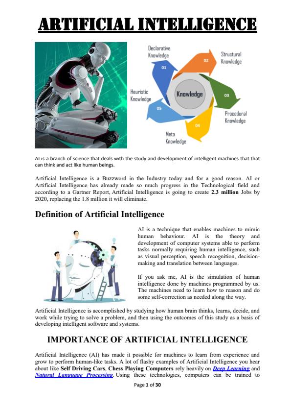 Page 1 – Artificial Intelligence Notes – Kenyaplex