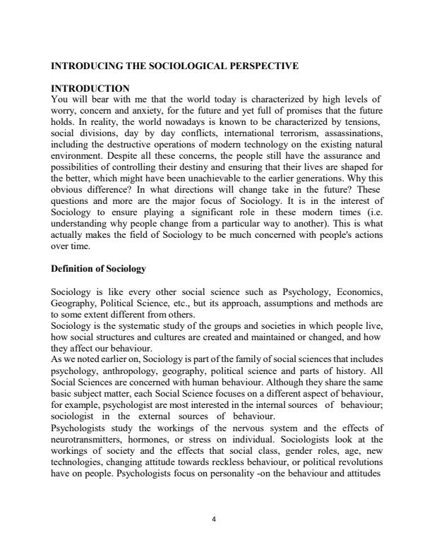 Page 4 – SOST 131: Introduction to Sociology Notes – Kenyaplex