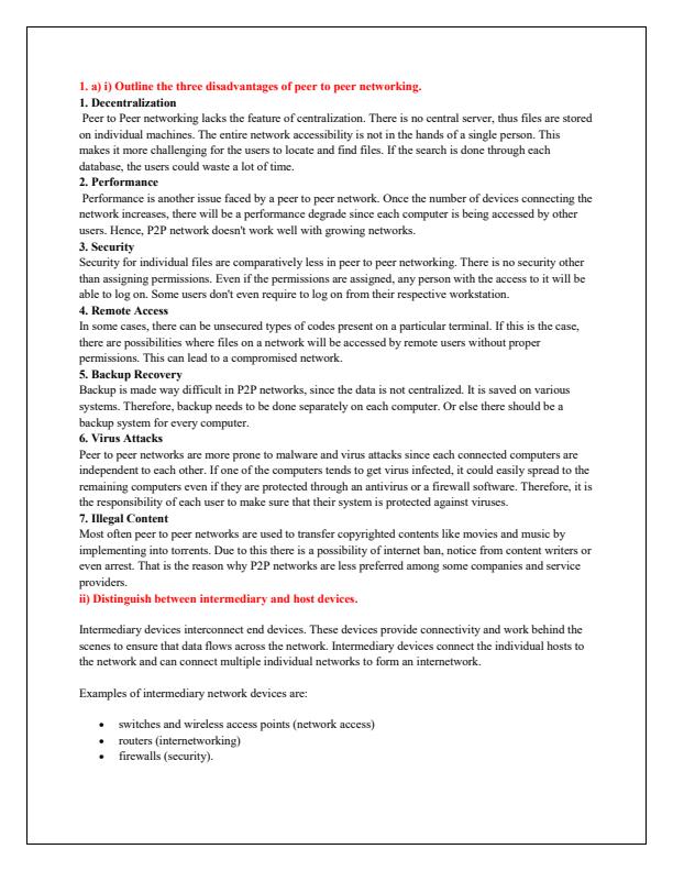 Page 1 – Diploma in ICT Module 3: Data Communication and Networking Questions and Answers – Kenyaplex