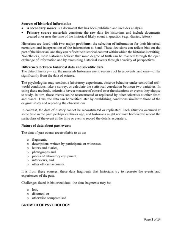 Page 2 – APS 103: History and Systems of Psychology Notes – Kenyaplex