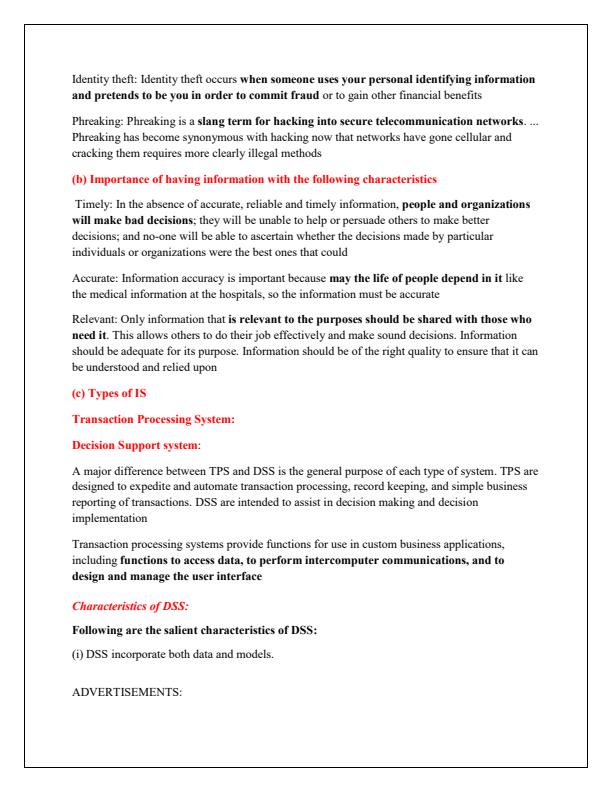 Page 3 – KNEC NOV 2018 Diploma in ICT Management Information System Questions and Answers – Kenyaplex