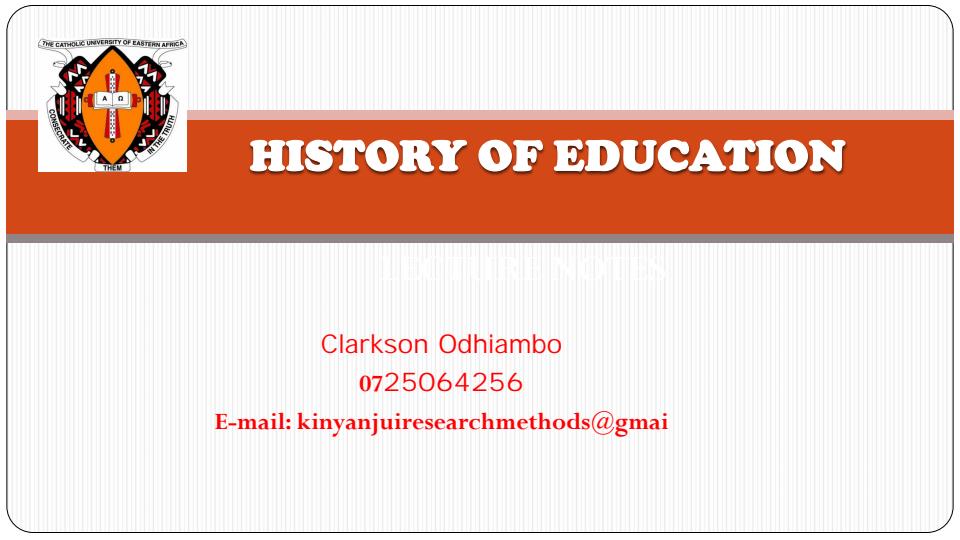 ED 102 History of Education Notes 10587