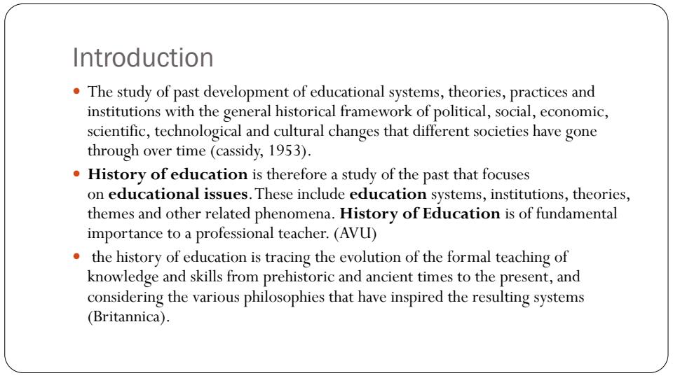 ED 102 History of Education Notes 10587