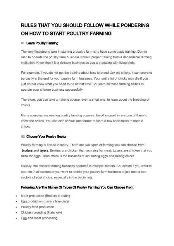 Page 1 – Rules that you should follow while pondering on how to start poultry farming – Kenyaplex