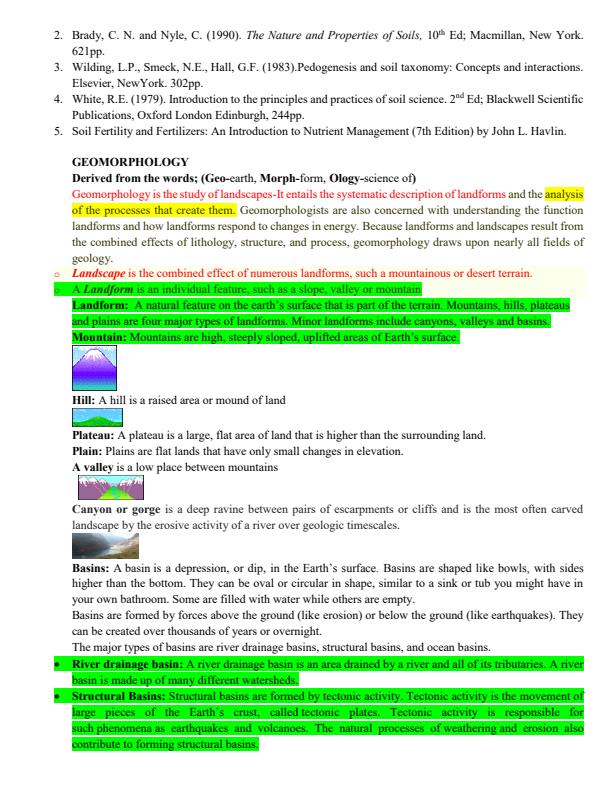 Page 2 – KSW B101: Introduction to Soil Science and Landforms Notes – Kenyaplex