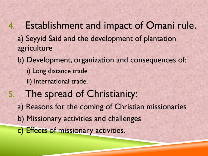 Page 3 – Contact between East African and Outside World: History PowerPoint Notes – Kenyaplex