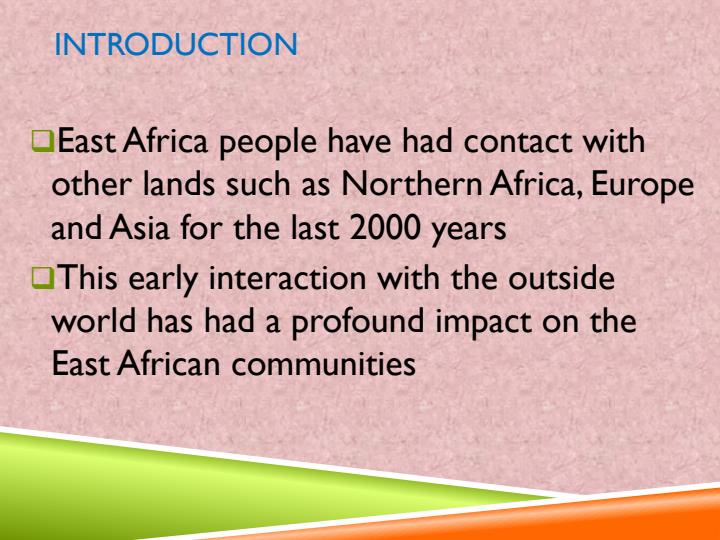 Page 4 – Contact between East African and Outside World: History PowerPoint Notes – Kenyaplex