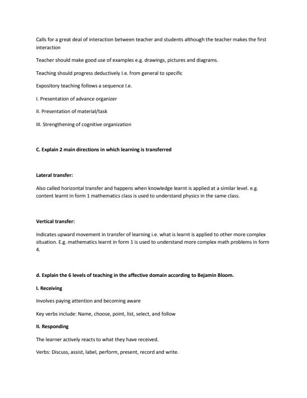 Page 3 – Psychology of Teaching and Learning Solved Past Papers: Questions and Answers – Kenyaplex