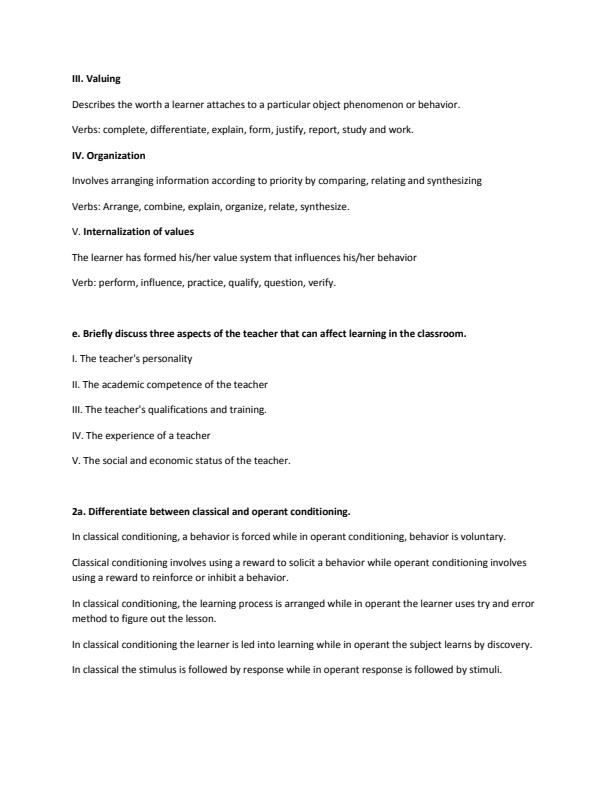 Page 4 – Psychology of Teaching and Learning Solved Past Papers: Questions and Answers – Kenyaplex