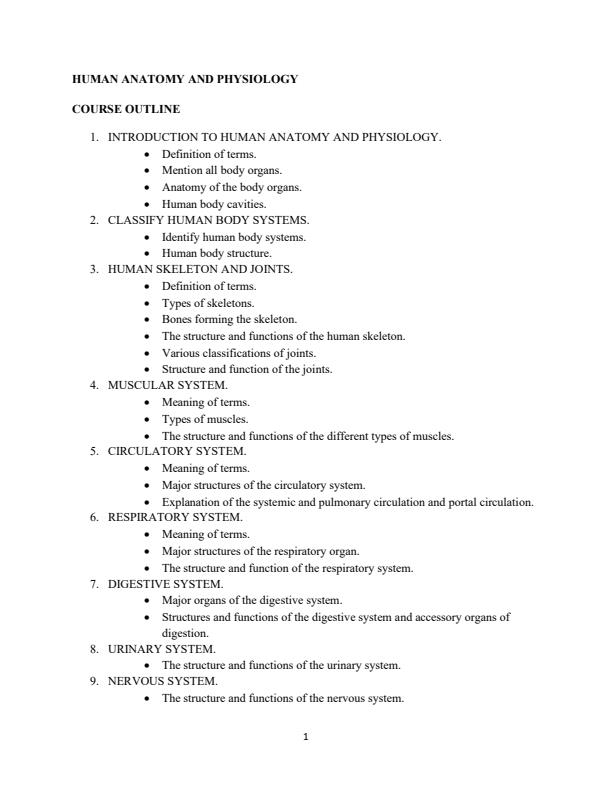 Page 1 – Human Anatomy and Physiology Notes – Kenyaplex