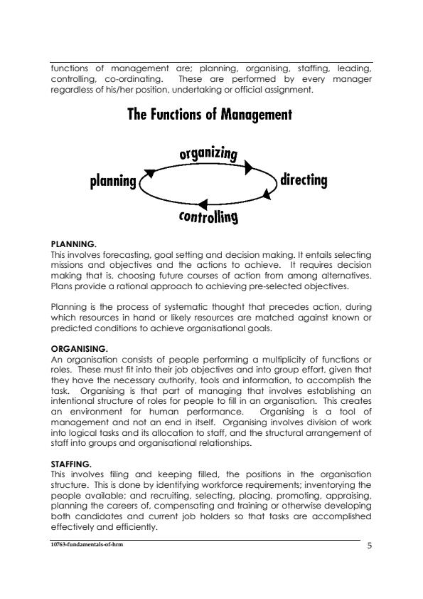 Page 5 – Fundamentals of Human Resource Management Notes: Higher Diploma in Human Resource Management – Kenyaplex