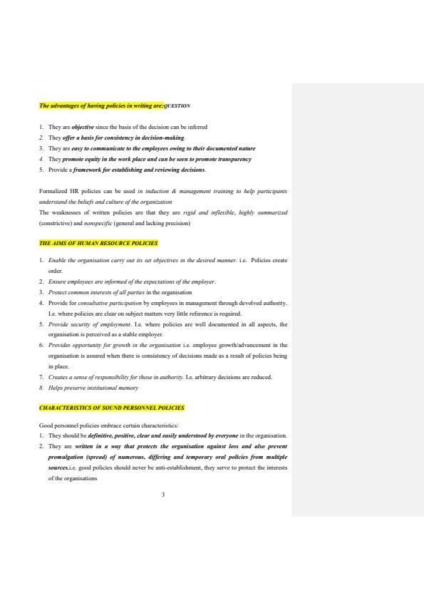 Page 3 – Personnel Administration Notes: Higher Diploma in Human Resource Management – Kenyaplex