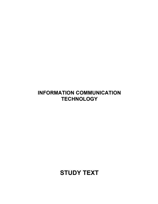 Page 1 – Information Communication Technology Notes for KNEC Courses – Kenyaplex