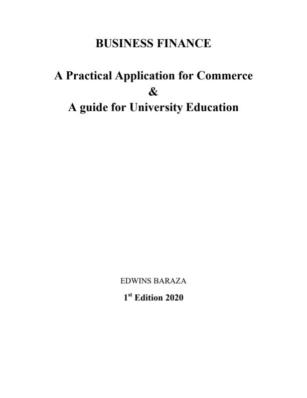 Page 1 – Business Finance Notes For College and University Education – Kenyaplex