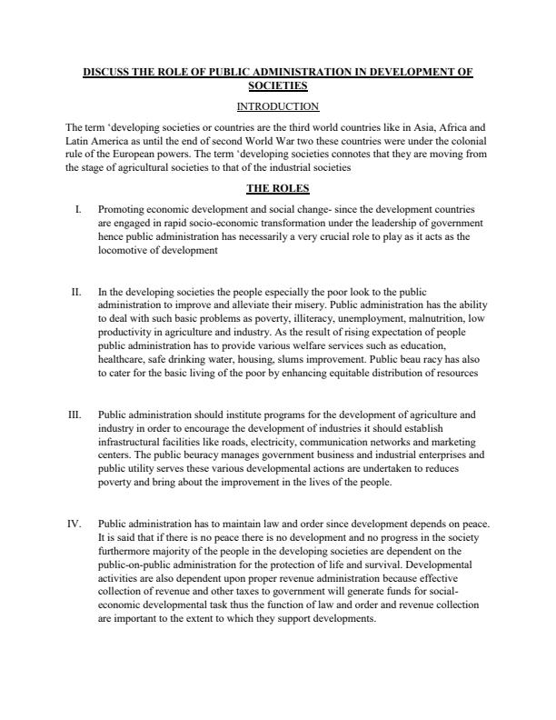 Page 1 – The Role of Public Administration in Development of Societies – Kenyaplex