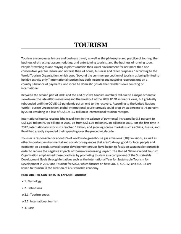 Page 1 – Overview and History of Tourism Notes – Kenyaplex