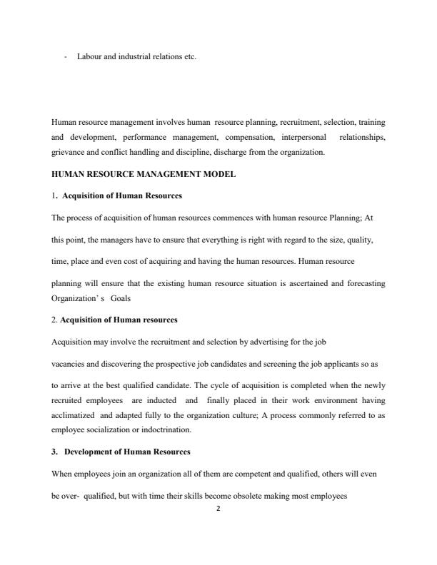 Page 2 – BHM 822 : Human Resource Management Notes – Kenyaplex