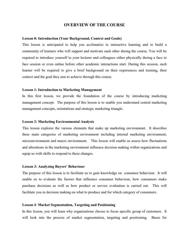 Page 4 – BBA 840: Marketing Management Notes – Kenyaplex