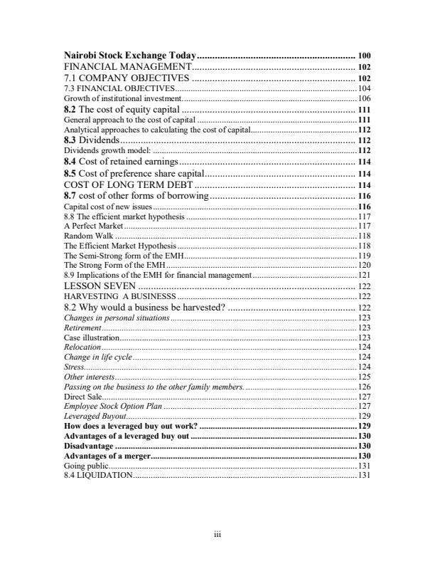 Page 3 – BAC 822: Entrepreneurial Finance Notes – Kenyaplex