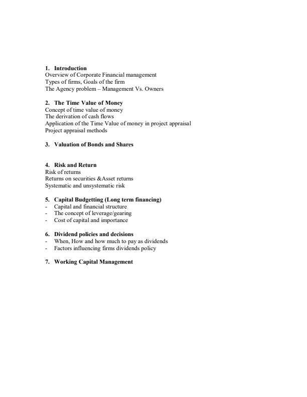 Page 1 – BAC 823: Corporate Finance Notes – Kenyaplex