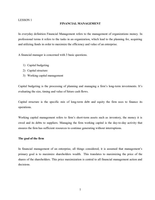 Page 2 – BAC 823: Corporate Finance Notes – Kenyaplex