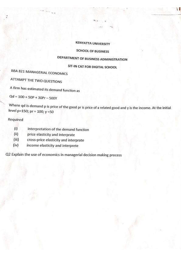 Page 5 – BBA 821: Managerial Economics Past Papers – Kenyaplex