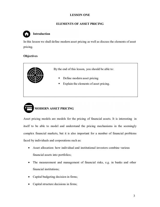 Page 3 – EAE 414: Theory of Finance Notes – Kenyaplex