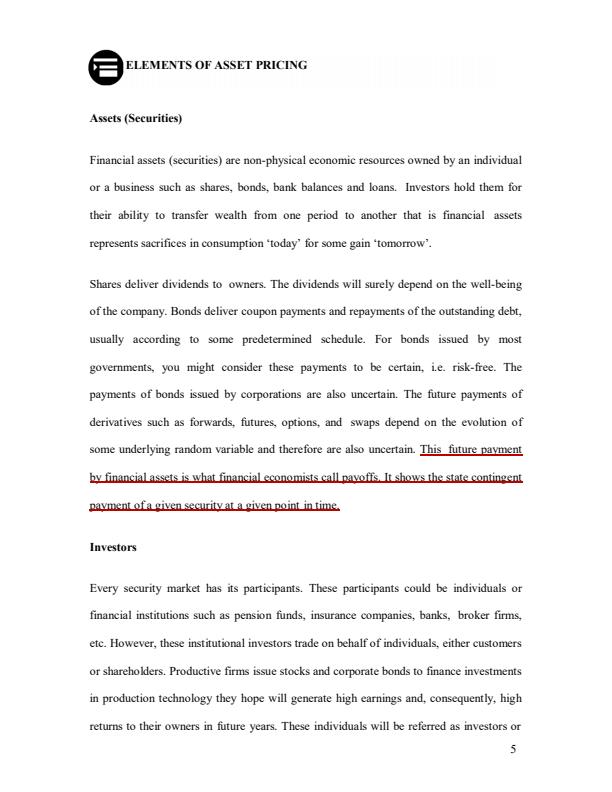 Page 5 – EAE 414: Theory of Finance Notes – Kenyaplex