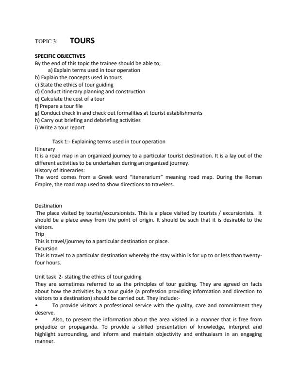 Page 1 – Tour Guiding Notes – Kenyaplex