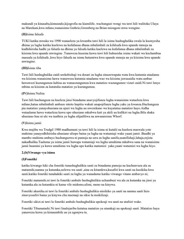 Page 2 – Umuhimu wa isimu, viwango vya isimu na matawi ya isimu – Kenyaplex