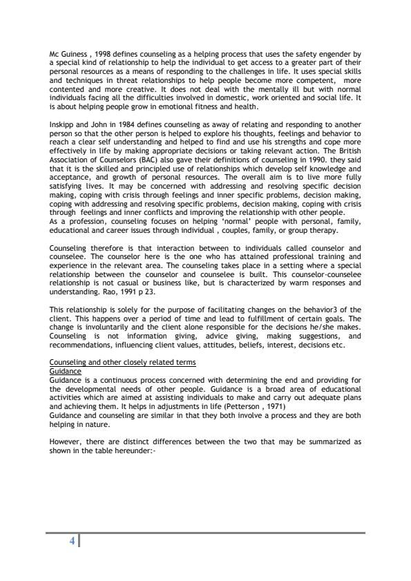 Page 4 – Counselling Psychology Notes: Diploma in Community Health and Development Module III – Kenyaplex
