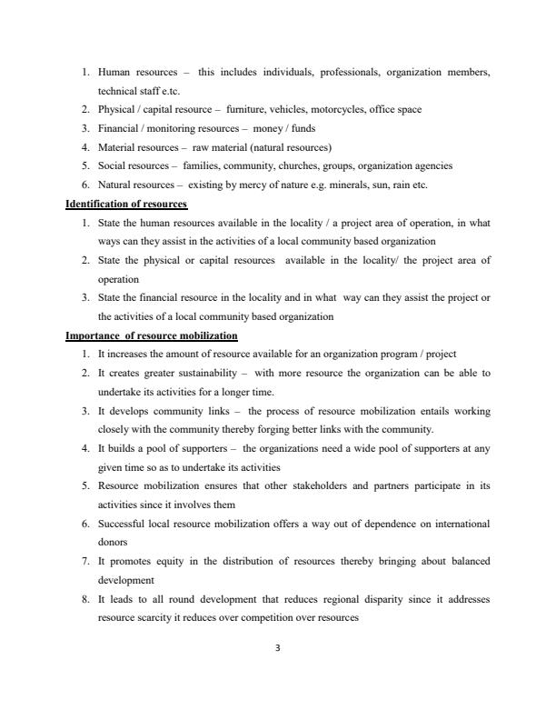 Page 3 – Resource Mobilization and Fundraising Notes – Kenyaplex