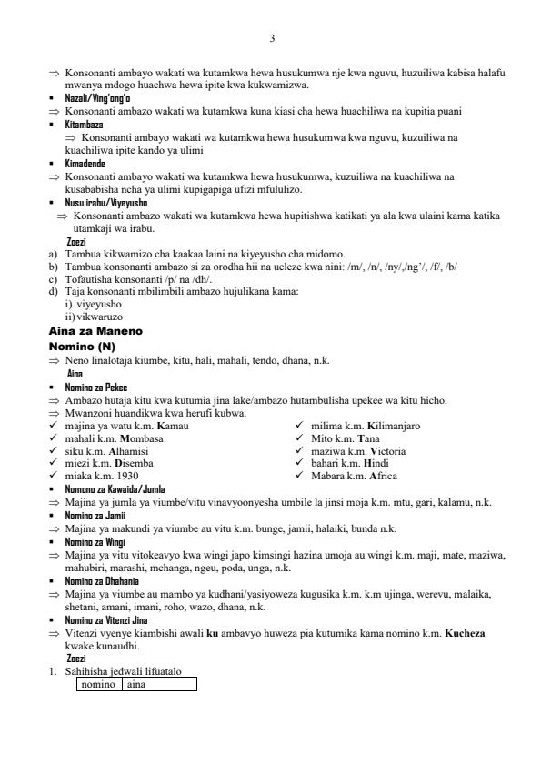 Page 3 – Kiswahili Lugha Notes – Kenyaplex