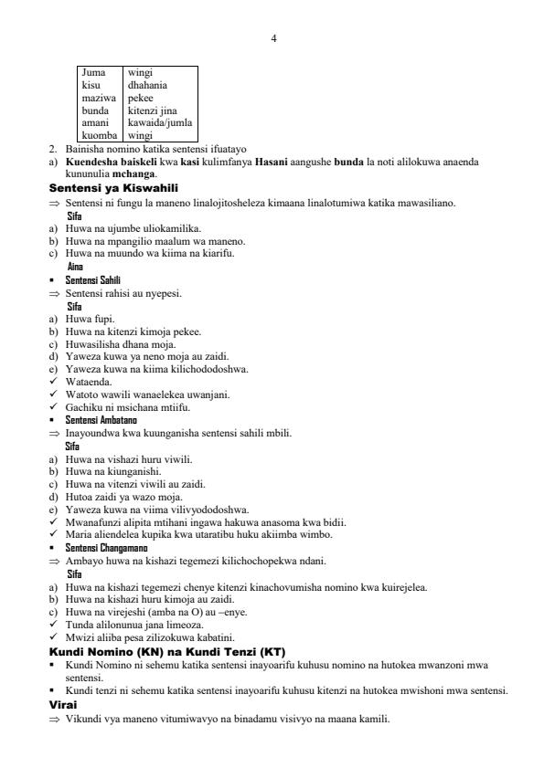 Page 4 – Kiswahili Lugha Notes – Kenyaplex