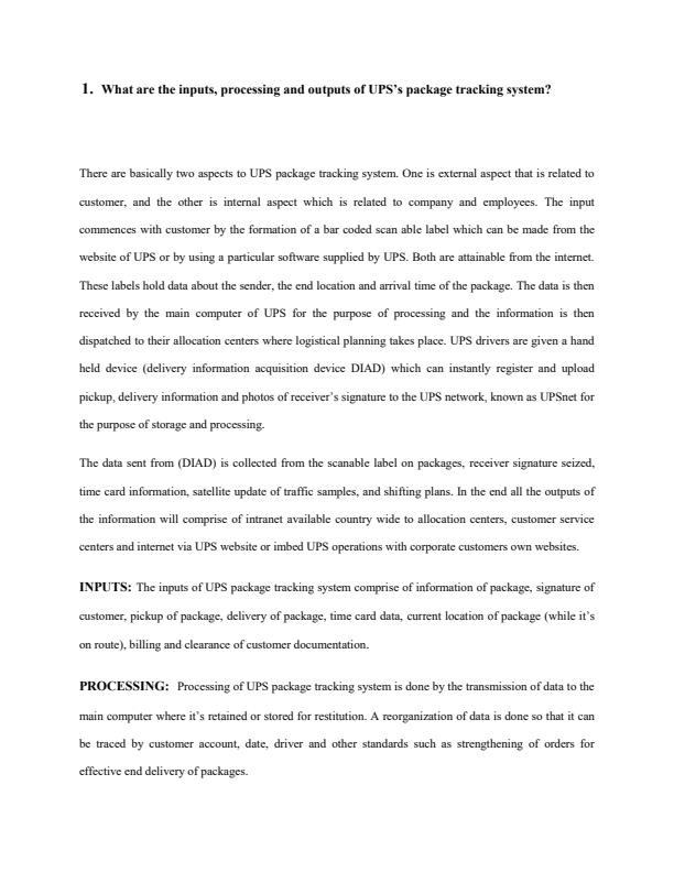 Page 1 – Case Study: UPS Package Tracking System – Kenyaplex
