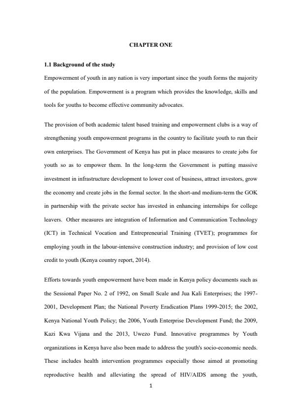Page 4 – Research Proposal: Angel Financing and Youth Empowerment in Bureti Sub-County of Kericho County in Kenya – Kenyaplex