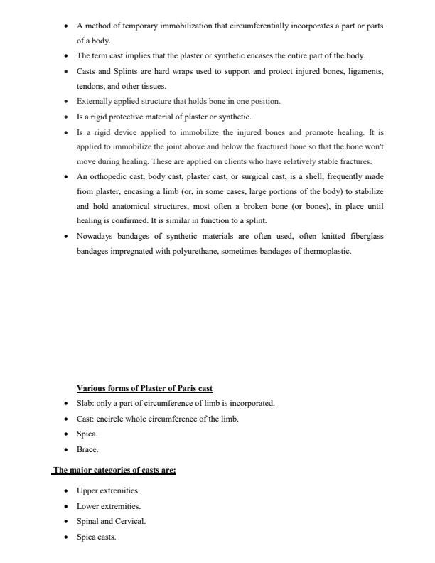 Page 2 – KMTC Casting and Splinting Techniques Notes (Certificate in Orthopaedic and Trauma Medicine) – Kenyaplex