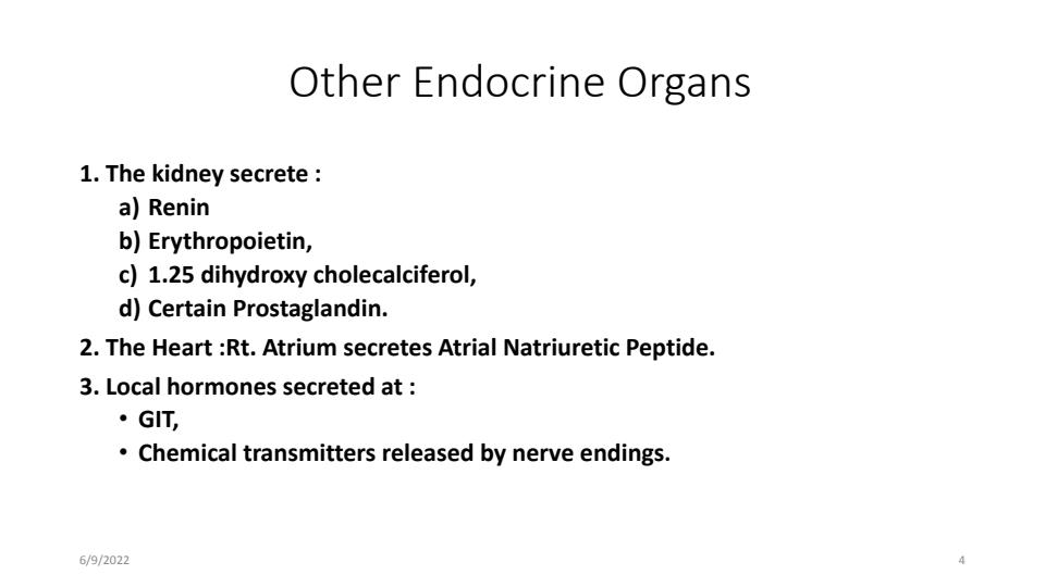 Page 4 – Endocrine Physiology PowerPoint Notes (Certificate in Orthopaedic and Trauma Medicine) – Kenyaplex