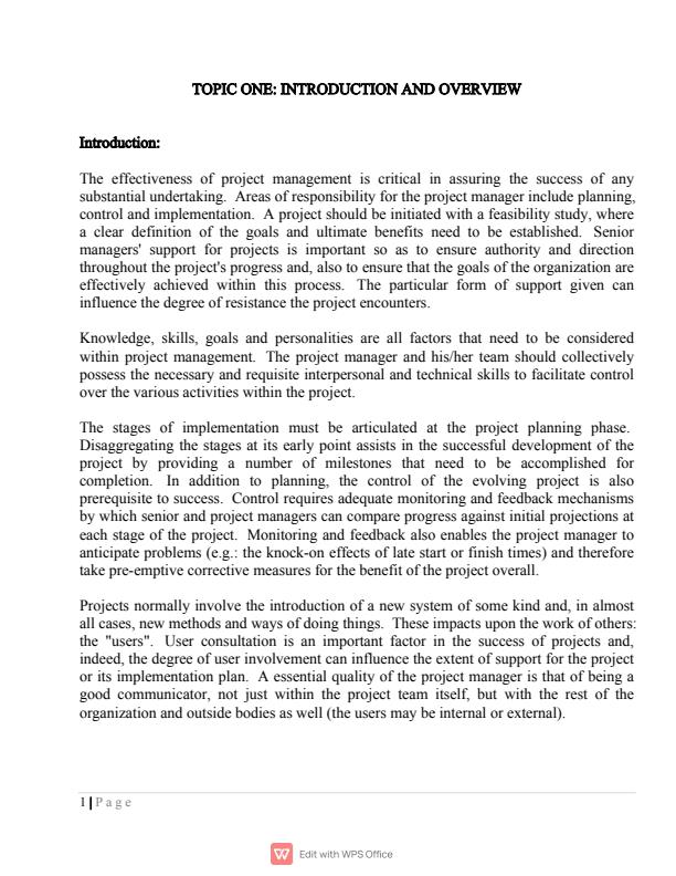 Page 3 – Project Management Notes – Kenyaplex