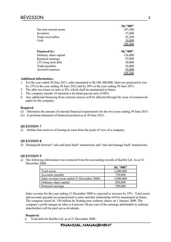 Page 5 – CPA Financial Management Revision Kit – Kenyaplex