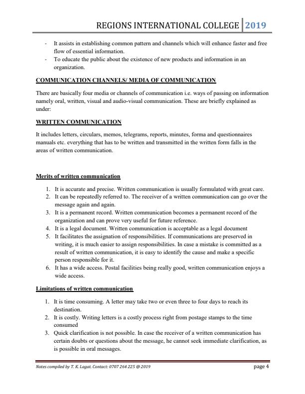 Page 4 – Communication Skills Notes for KNEC Certificate and Diploma Courses – Kenyaplex