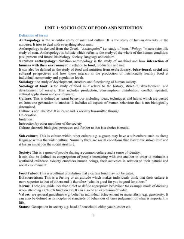 Page 3 – HND 203: Nutrition Anthropology Notes – Kenyaplex