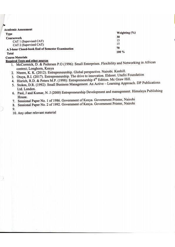 Page 2 – CCB 301: Entrepreneurship for Small Business Notes – Kenyaplex