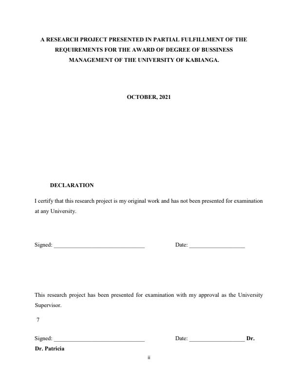 Page 2 – The effect of liquidity on the return on investments for Saccos in Kericho County, a case study of Kenya Highlands Sacco  – Kenyaplex