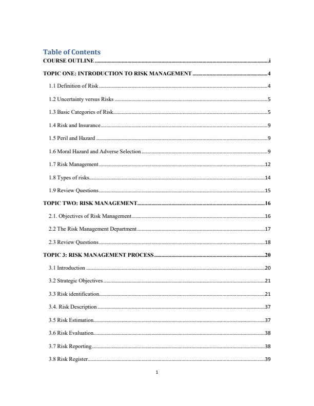 Page 2 – BBM 224: Principles of Risk Management and Insurance Notes – Kenyaplex